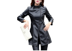 Trendy Women's Black Leather Jacket - Great Deal!